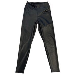 Aerie Offline Real Luxe Black Faux Leather High Waisted Leggings Size L